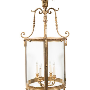 Appraisal: A Neoclassical Style Gilt Bronze Hall Lantern Late th Early