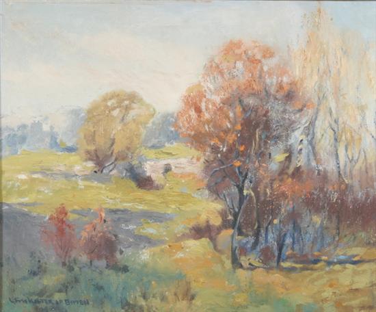 Appraisal: L FRISK American th century AUTUMN LANDSCAPE signed lower left