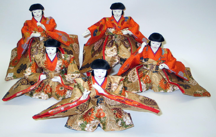 Appraisal: A GROUP OF FIVE CHINESE FESTIVAL DOLLS Each doll with