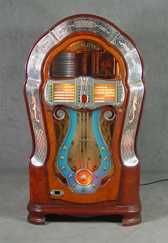 Appraisal: Wurlitzer Model Juke Box rpm records selections Mirrored panels on