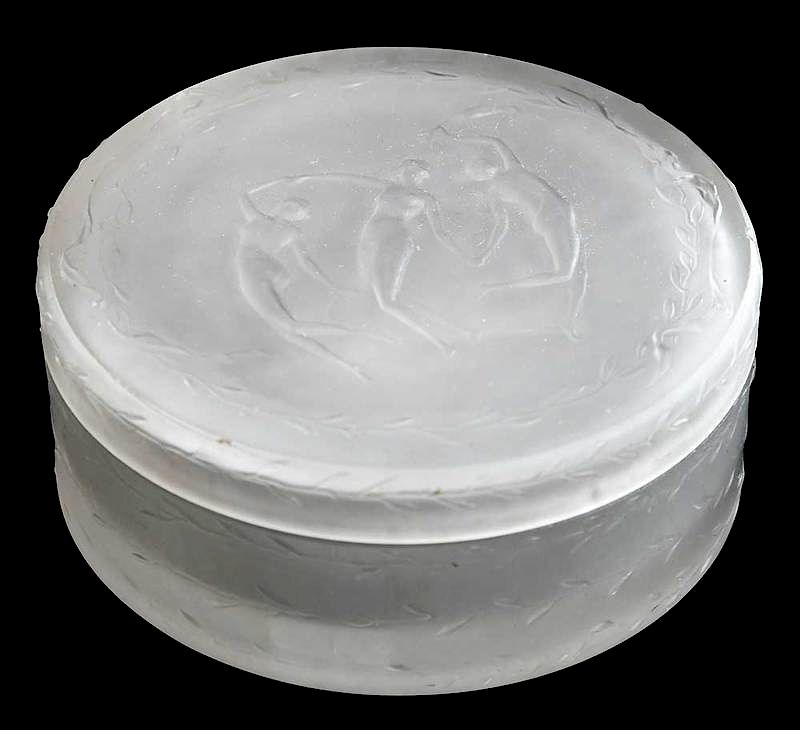 Appraisal: R Lalique Trois Figurines Frosted Box model introduced model D'Orsay-Box-