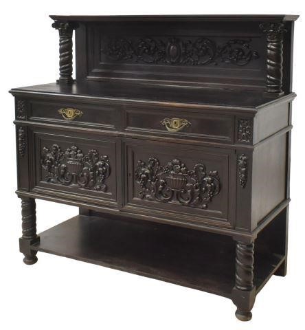 Appraisal: Spanish Renaissance Revival sideboard early th c in an ebonized