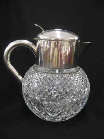 Appraisal: Silverplate Cut Crystal Pitcher '' tall