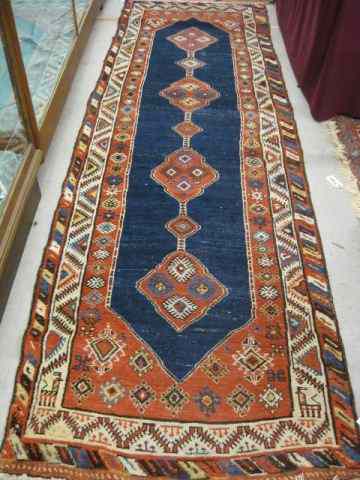 Appraisal: Kord Persian Handmade Runner connected medallions on blue field red