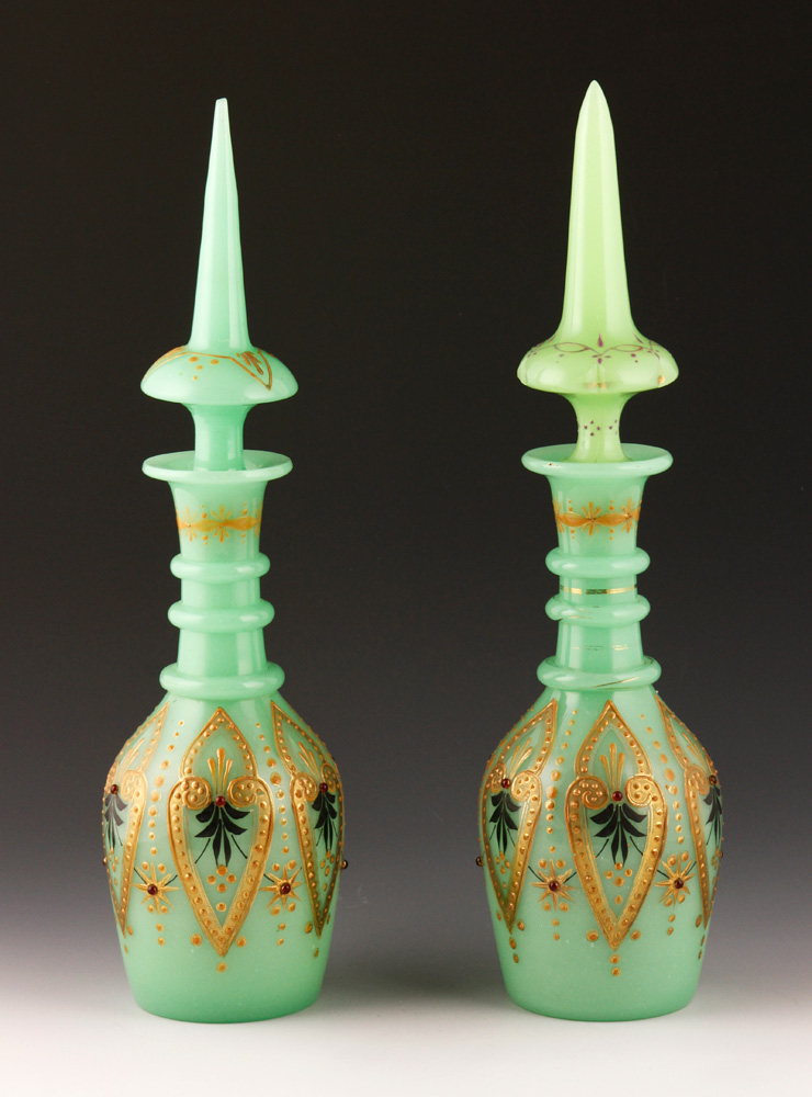 Appraisal: - th C Pair of Bohemian Decanters th century pair