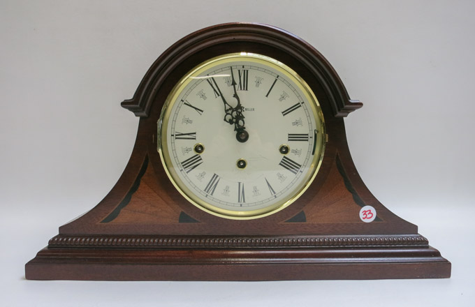 Appraisal: HOWARD MILLER MAHOGANY MANTLE CLOCK model - having two jewels