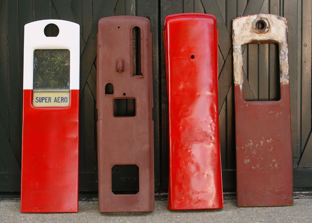 Appraisal: - Antique Gas Pump Sides and Faces Lot of four