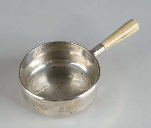 Appraisal: TIFFANY STERLING SILVER BONE HANDLED PORRINGER Bottom marked Tiffany Co