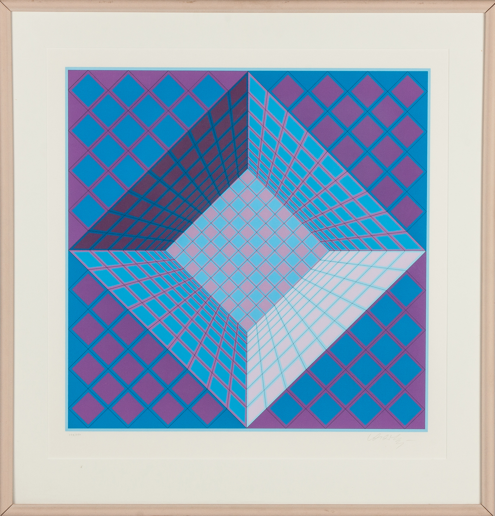 Appraisal: Victor Vasarely Hungarian French - Blue Vega Sgn in pencil