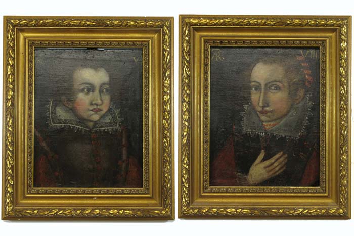 Appraisal: BRITISH SCHOOL PAIR OILS ON WOOD PANELS Late th early