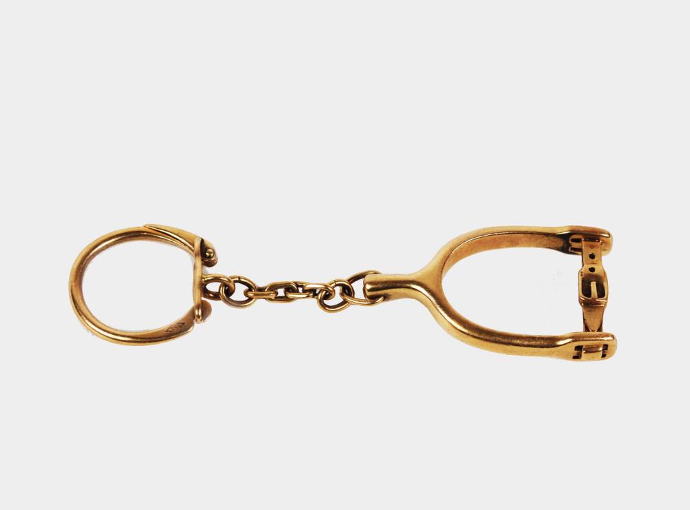 Appraisal: GUCCI ITALY KT YELLOW GOLD STIRRUP KEYCHAINStamped Gucci Italy in