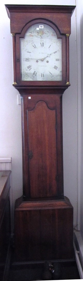 Appraisal: An th century oak eight day longcase clock the arch