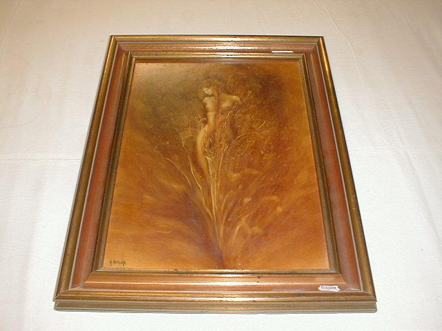 Appraisal: Karin Hauke thC Female nude study oil on board signed