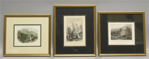 Appraisal: GROUP OF FIVE PRINTS Framed and two unframed including Pass