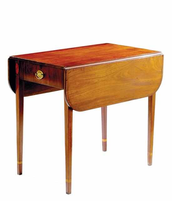 Appraisal: Federal inlaid mahogany Pembroke table probably New York circa rectangular