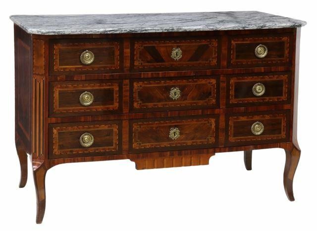 Appraisal: French Louis XVI style marble-top commode early th c shaped