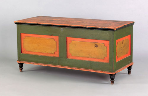 Appraisal: Pennsylvania painted pine blanket chest th c retaining its original