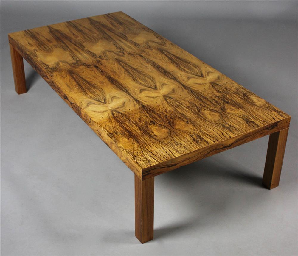 Appraisal: CENTRUM MOBLER DANISH MODERN FIGURED VENEERED COFFEE TABLE with a