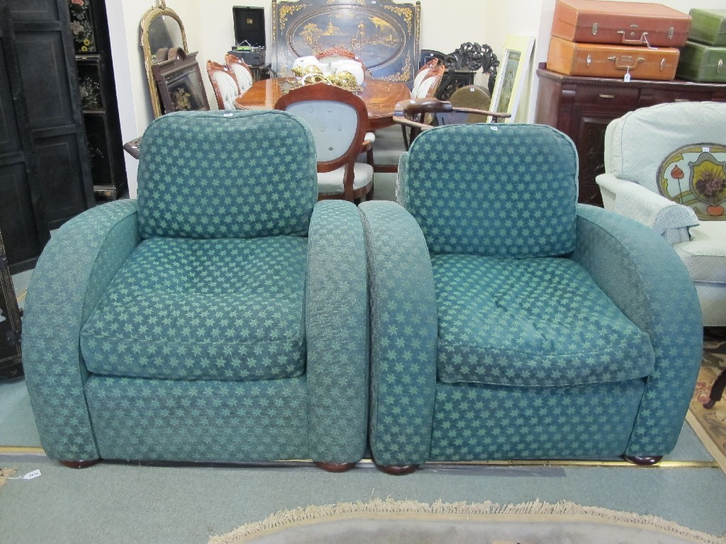 Appraisal: Pair of modern upholstered armchairs