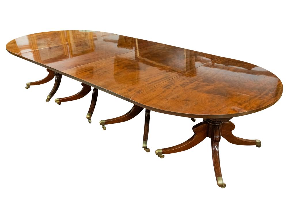 Appraisal: REGENCY-STYLE MAHOGANY DINING TABLEthe oblong top in four sections each