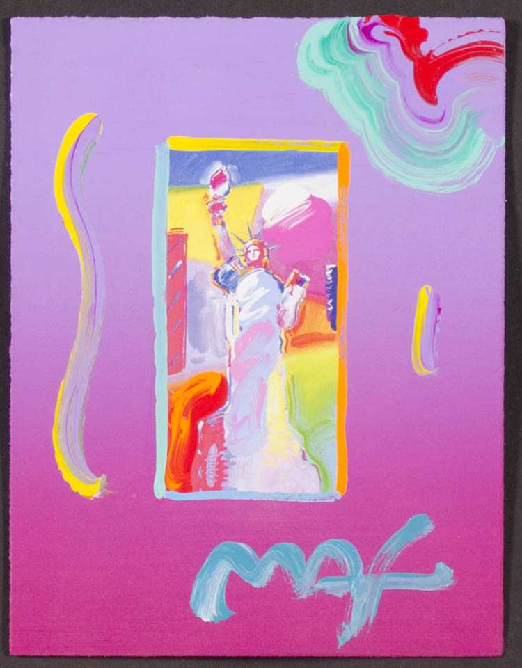 Appraisal: PETER MAX MIXED MEDIA New York born Statue of Liberty