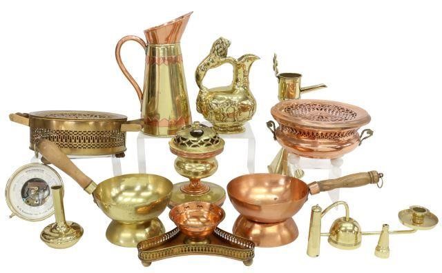 Appraisal: lot of Copper and brass kitchen and housewares highlights include