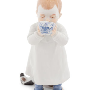 Appraisal: A Meissen Porcelain Figure of a Boy Drinking From a