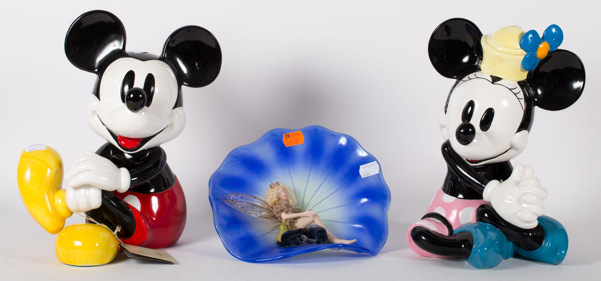 Appraisal: Three glass and porcelain Disney figures Undernumber