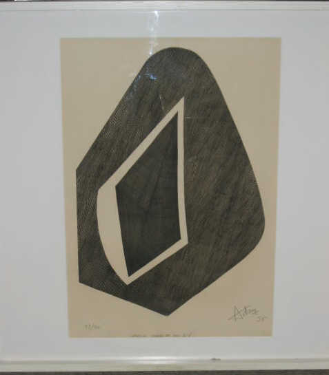 Appraisal: HENRY-GEORGES ADAM - Abstract composition in black etching with drypoint