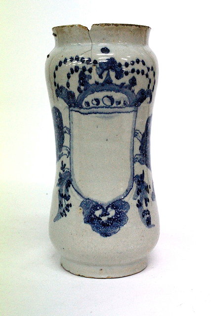 Appraisal: A TH OR TH CENTURY TIN GLAZED ARBOELLO OR DRUG