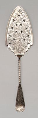 Appraisal: Tennessee coin silver pie server engraved twist handle openwork floor