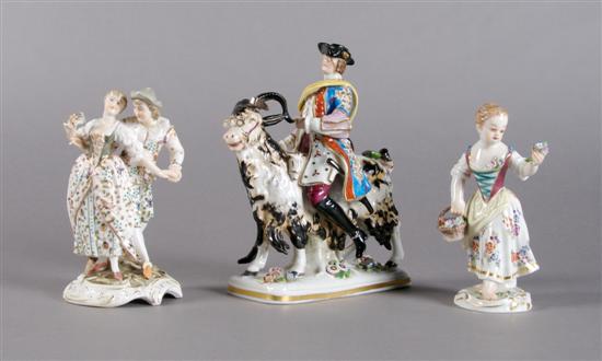 Appraisal: A Meissen Porcelain Figure Height of first inches