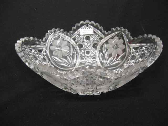 Appraisal: Cut Glass Fruit Bowl floral cane '' x ''