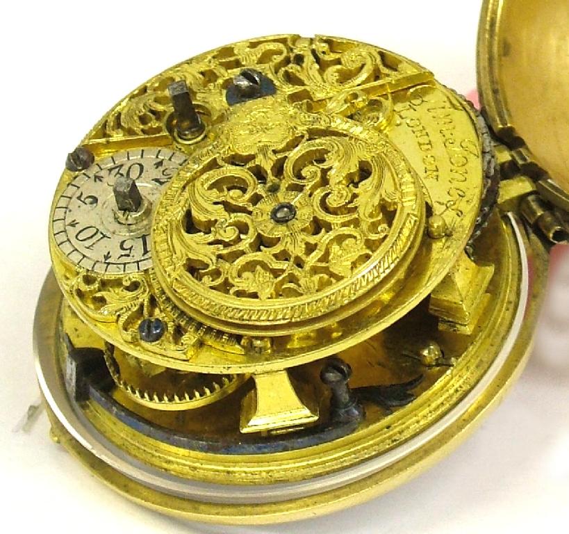 Appraisal: th century gilt metal pair cased fusee verge pocket watch