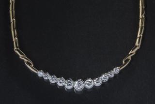 Appraisal: Contemporary ctw diamond k gold necklace l Contemporary diamond and