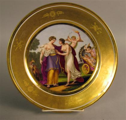 Appraisal: Paris porcelain neoclassical cabinet plate early th century Centrally painted