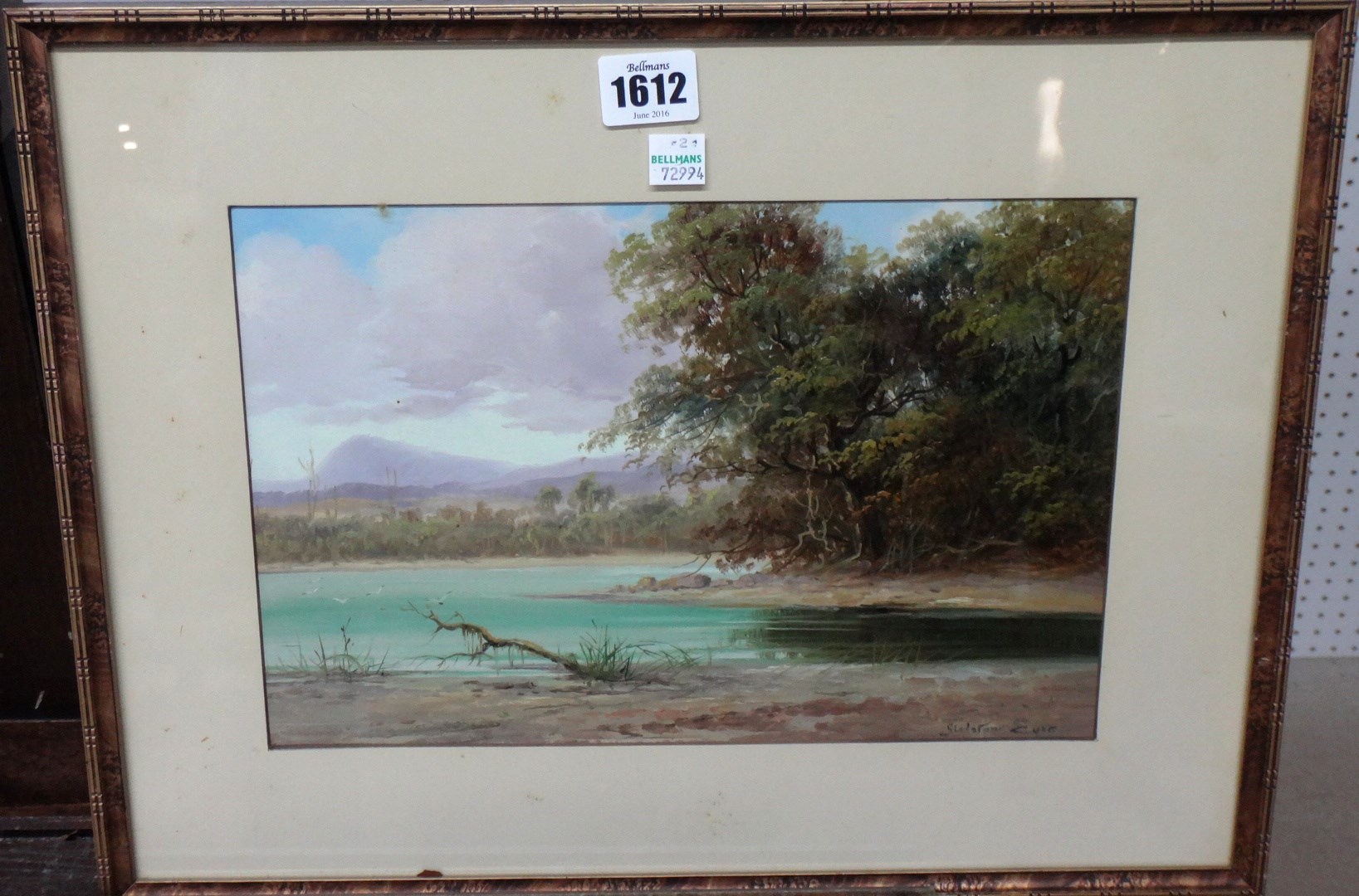 Appraisal: Gladstone Eyre Australian - lake scenes a pair oil on