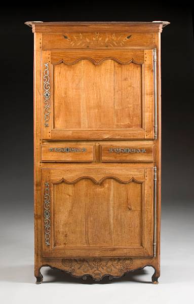 Appraisal: A Louis XV fruitwood cupboard second half th century The