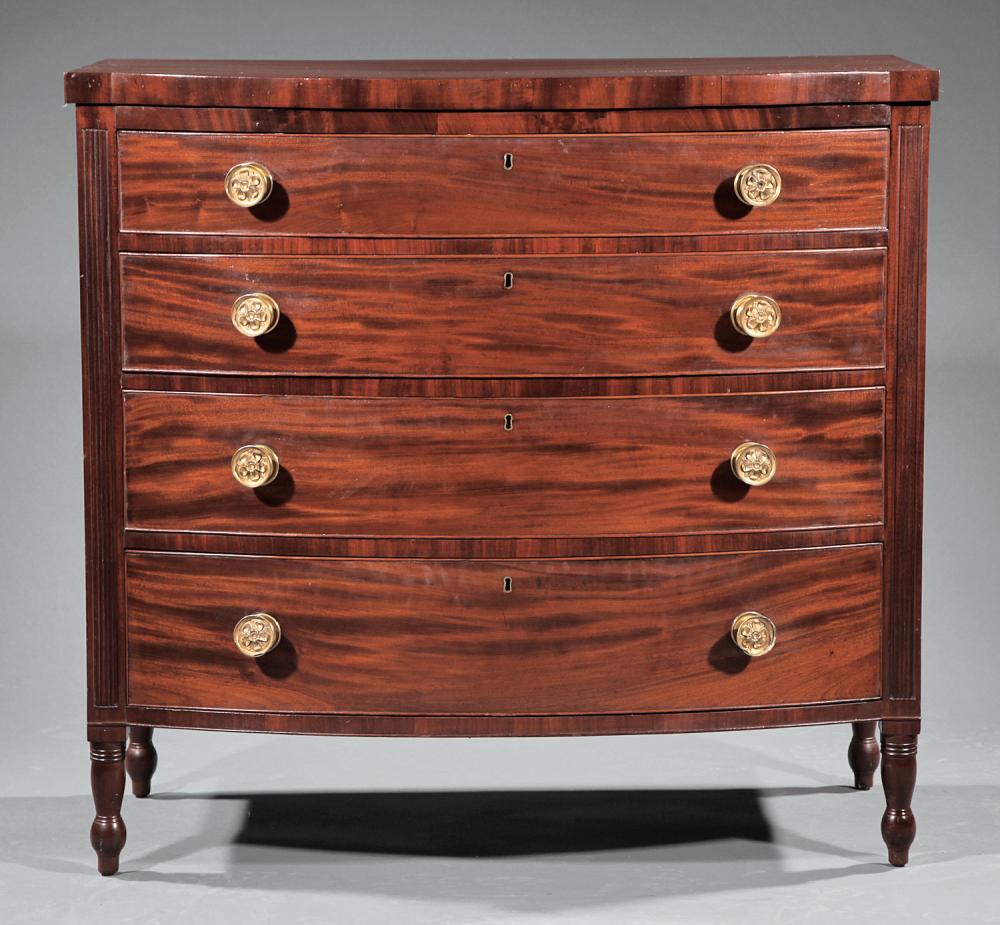 Appraisal: American Federal Mahogany Bowfront Chest of Drawers early th c