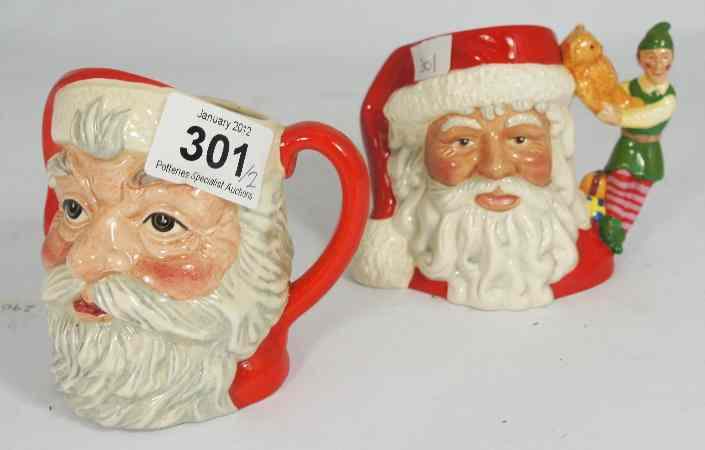 Appraisal: Royal Doulton Intermediate Character Jugs Santa with Elf D and