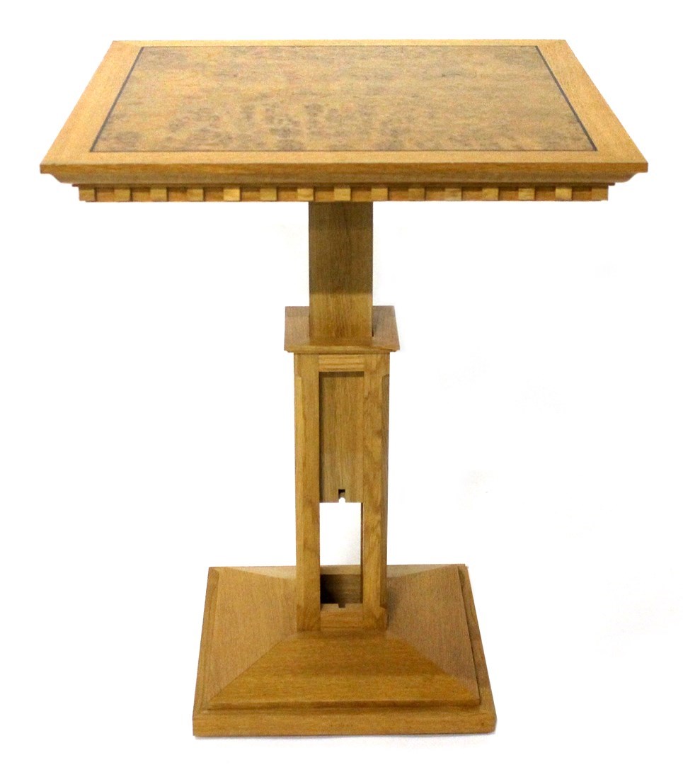 Appraisal: A th century oak and burr ash occasional table the