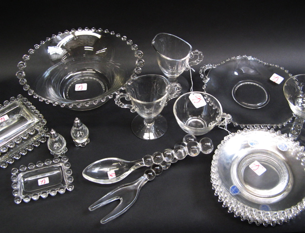 Appraisal: IMPERIAL GLASS CO CANDLEWICK TABLEWARE pieces including wine goblets dessert