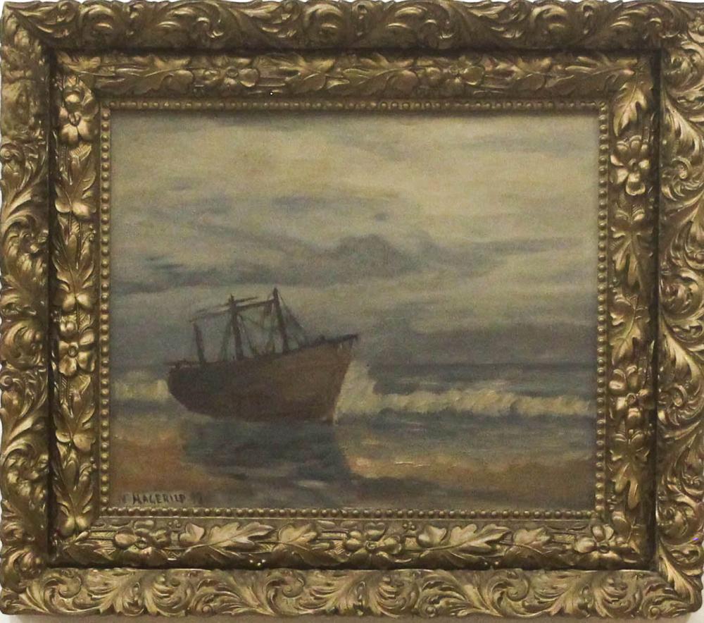 Appraisal: NELS HAGERUP San Francisco CA - oil on board beached