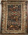 Appraisal: RUG - x Caucasian two medallion rug with bird figures