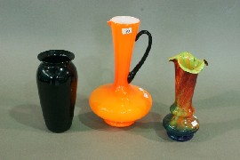 Appraisal: Two art glass vases A f and one jug