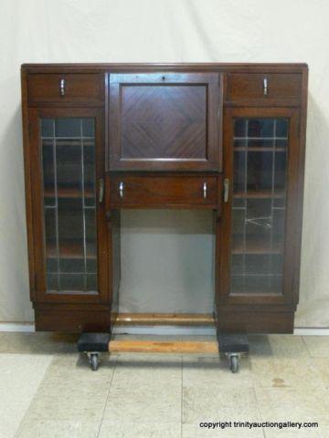 Appraisal: Vintage Mahogany Drop Front Secretary- Glass Doors Book or Display