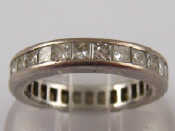 Appraisal: An carat white gold princess cut diamond eternity ring approx