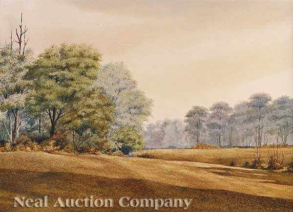 Appraisal: Emmitt Thames American Mississippi b Landscape watercolor signed and dated