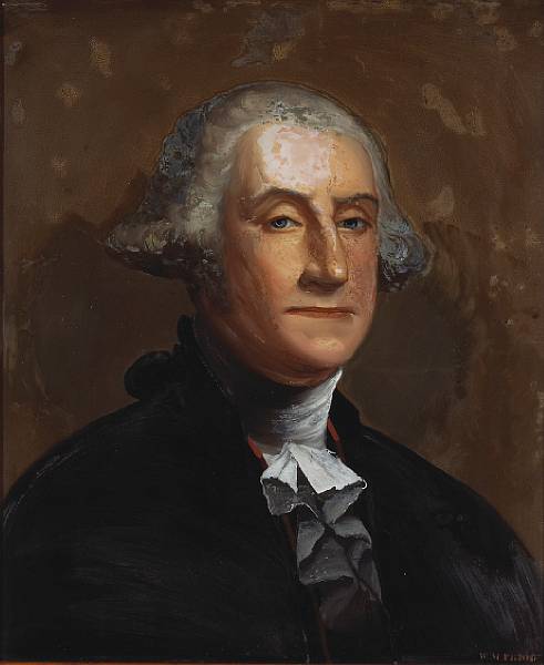 Appraisal: William Mathew Prior - Portrait of George Washington reverse painting