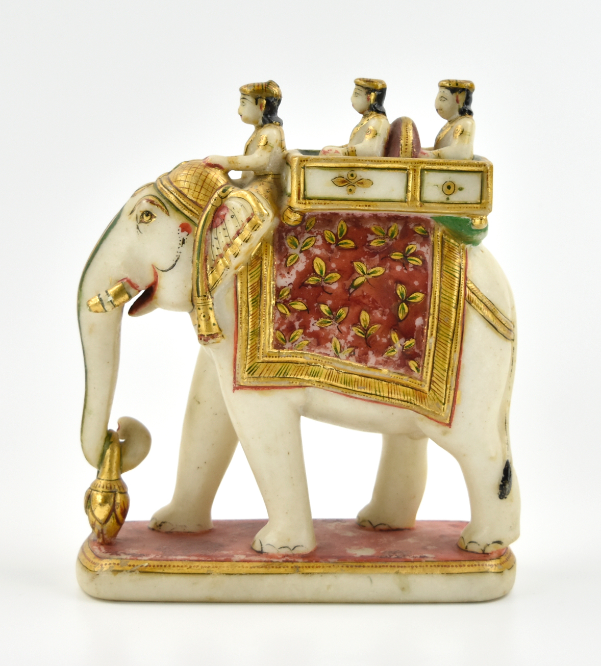 Appraisal: Asian marble gilt elephant statue decorated in gilt with luxurious